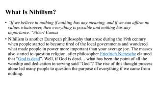pronounce nihilism|is it possible to believe in nothing.